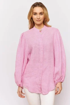 Alessandra Tops|Charade Shirt - Pink Houndstooth