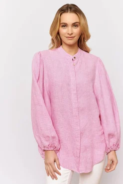Alessandra Tops|Charade Shirt - Pink Houndstooth