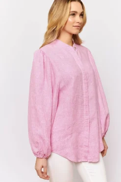 Alessandra Tops|Charade Shirt - Pink Houndstooth