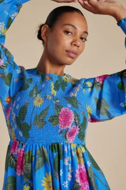 Alessandra Dresses|Jade Cotton Silk Dress - Periwinkle  Aria