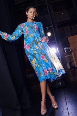 Alessandra Dresses|Jade Cotton Silk Dress - Periwinkle  Aria