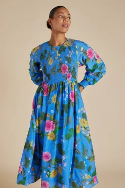 Alessandra Dresses|Jade Cotton Silk Dress - Periwinkle  Aria