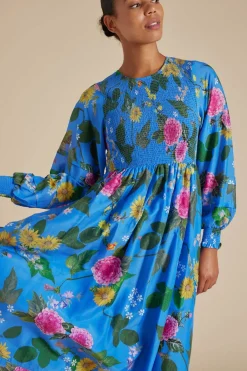 Alessandra Dresses|Jade Cotton Silk Dress - Periwinkle  Aria