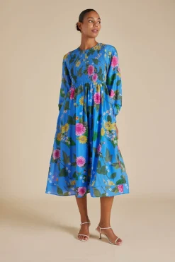 Alessandra Dresses|Jade Cotton Silk Dress - Periwinkle  Aria
