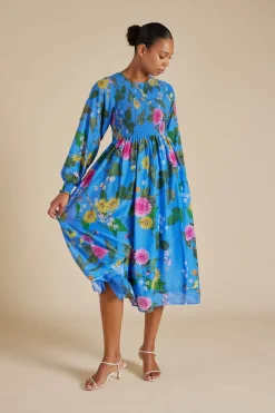 Alessandra Dresses|Jade Cotton Silk Dress - Periwinkle  Aria