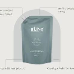 Al.ive Body Wash & Hand Wash|Kaffir Lime & Green Tea Wash - Refill