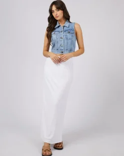 All About Eve Tops|Jackets & Coats|Harper Denim Vest- Light Blue