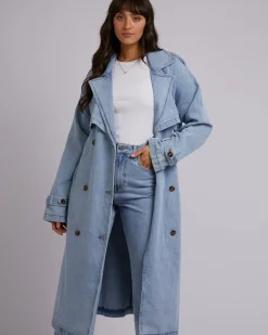 All About Eve Jackets & Coats|Rio Trench Coat - Light Blue