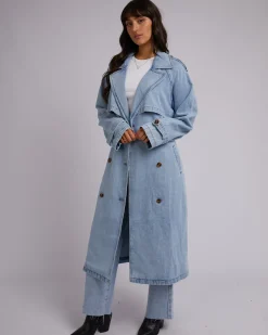 All About Eve Jackets & Coats|Rio Trench Coat - Light Blue
