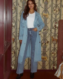 All About Eve Jackets & Coats|Rio Trench Coat - Light Blue