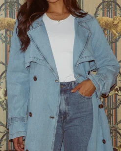 All About Eve Jackets & Coats|Rio Trench Coat - Light Blue
