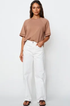 Apero Tops|Logo Sleeve Box Cut Tee - Mocha