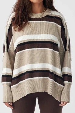 ARCAA Knitwear|Harper Stripe Sweater - Chocolate, Cream & Black