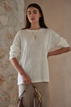 ARCAA Tops|Knitwear|Hugo Long Sleeve T-Shirt - Cream