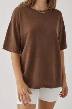 ARCAA Tops|Knitwear|Hugo T Shirt - Chocolate