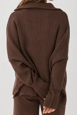 ARCAA Knitwear|Margo Button Up Sweater - Chocolate