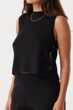 ARCAA Tops|Knitwear|Poppy Tank - Black