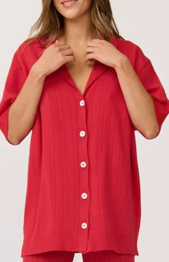 Cartel & Willow Tops|Knitwear|Cartel & Willow Lara Knit Top - Cherry