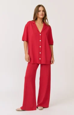 Cartel & Willow Tops|Knitwear|Cartel & Willow Lara Knit Top - Cherry