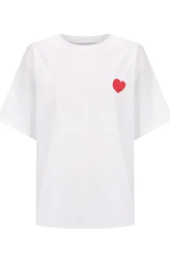 Cartel & Willow Tops|Cartel & Willow Mini Heart Tee - White/Deep Red