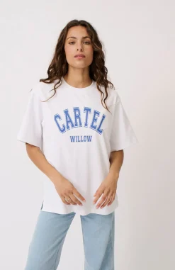 Cartel & Willow Tops|Cartel & Willow Sadie Tee - White Azure