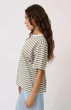 Cartel & Willow Tops|Cartel & Willow Sophie Tee - Palm Stripe