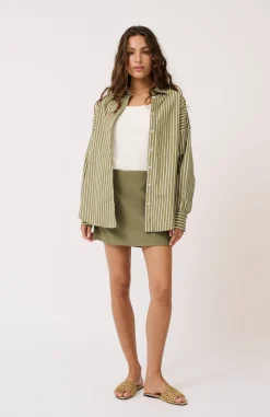 Cartel & Willow Tops|Cartel & Willow Tammy Shirt - Palm Stripe