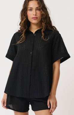 Cartel & Willow Tops|Cartel & Willow Tully Shirt - Black Broderie