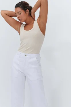 Kireina Jeans|Celeste Pant- Cropped White