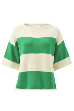 Ceres Life Tops|Knitwear|Boxy Knit Tee- Grass Stripe