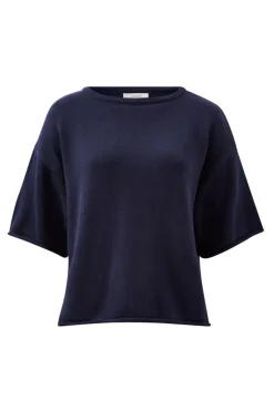 Ceres Life Tops|Knitwear|Boxy Knit Tee- Navy