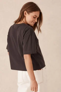 Ceres Life Tops|Boxy Pocket Tee- Phantom