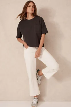 Ceres Life Tops|Boxy Pocket Tee- Phantom