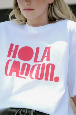 Ceres Life Tops|Boyfriend Tee - Hola Cancun Heritage Red