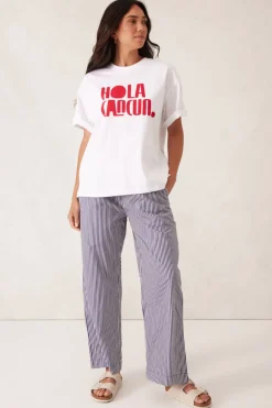 Ceres Life Tops|Boyfriend Tee - Hola Cancun Heritage Red