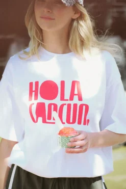 Ceres Life Tops|Boyfriend Tee - Hola Cancun Heritage Red