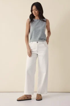 Ceres Life Jeans|Classic Wide Leg Jean - Fresh Ecru