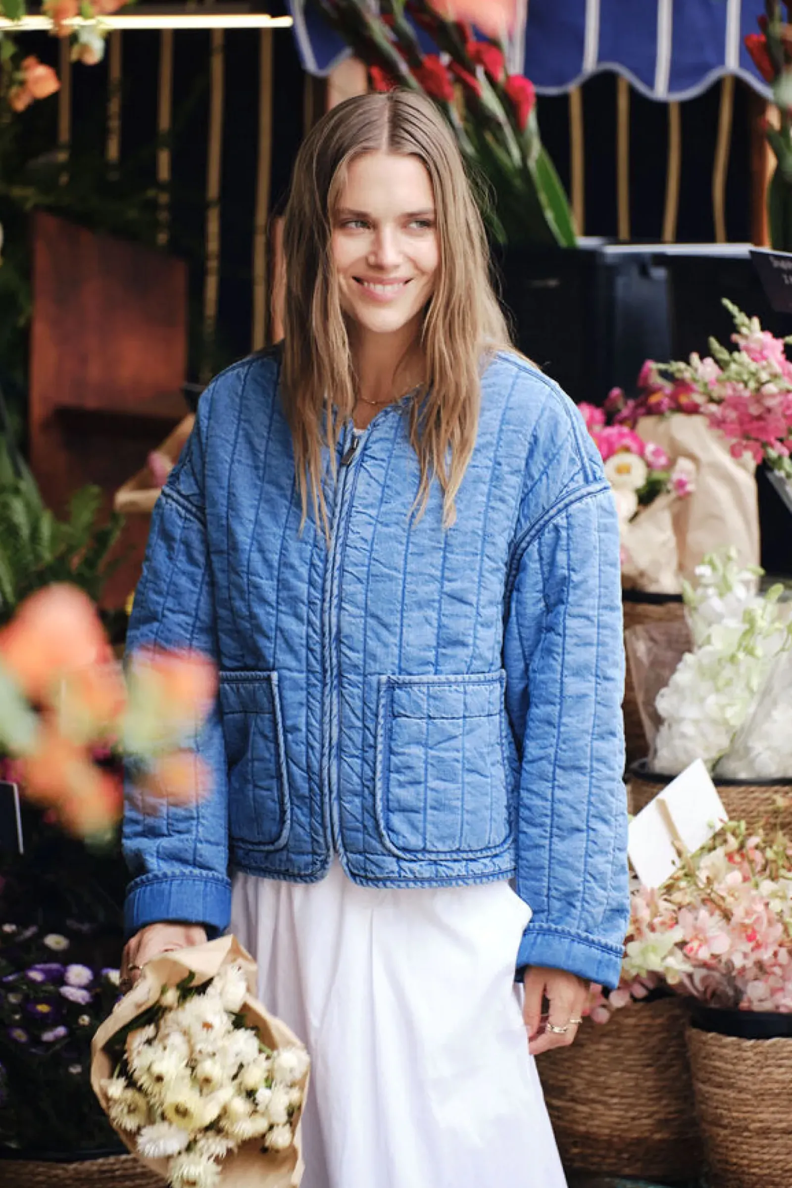 Ceres Life Jackets & Coats|Comfy Quilted Boxy Jacket - Worn Blue