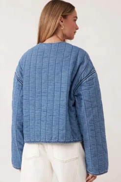 Ceres Life Jackets & Coats|Comfy Quilted Boxy Jacket - Worn Blue