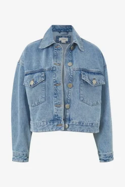 Ceres Life Jackets & Coats|Cropped Denim Jacket - Vintage Blue