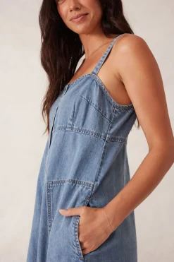 Ceres Life Dresses|Denim Beach Dress - Worn Blue