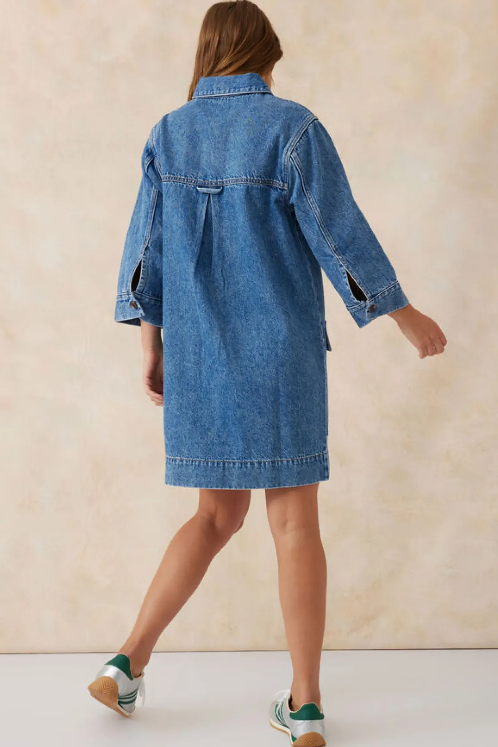 Ceres Life Jackets & Coats|Dresses|Half Sleeve Boxy Shirt Dress - Fresh Indigo Denim