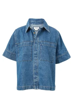 Ceres Life Tops|Jacqui Felgate Boxy Denim Shirt - Indigo Denim
