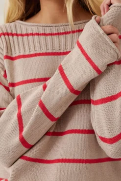 Ceres Life Tops|Knitwear|Ladder Stitch Knit - String Heritage Red Stripe