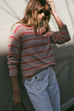 Ceres Life Tops|Knitwear|Ladder Stitch Knit - String Heritage Red Stripe