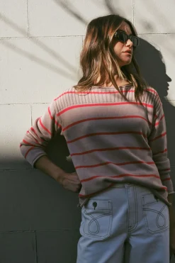 Ceres Life Tops|Knitwear|Ladder Stitch Knit - String Heritage Red Stripe