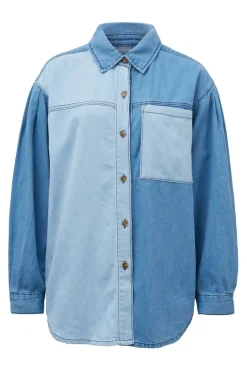 Ceres Life Tops|Long Sleeve Denim Shirt - Indigo