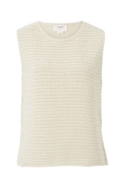 Ceres Life Tops|Knitwear|Mesh Knit Tank - Ecru
