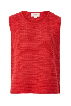 Ceres Life Tops|Mesh Knit Tank - Heritage Red