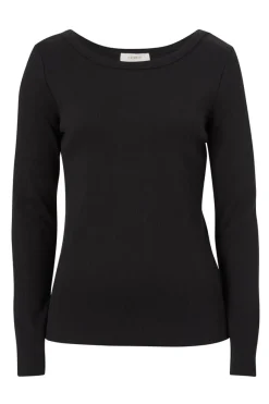 Ceres Life Tops|Organic Rib Long Sleeve Top - Black